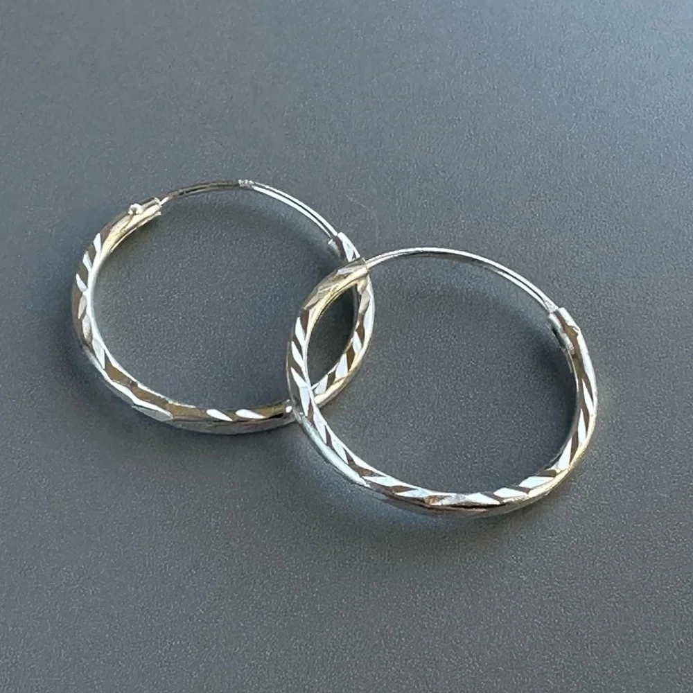 Sterling Silver Thin Hoop Earrings